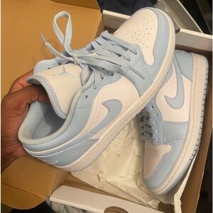 Aluminum/ Ice Blue Jordan 1 lows